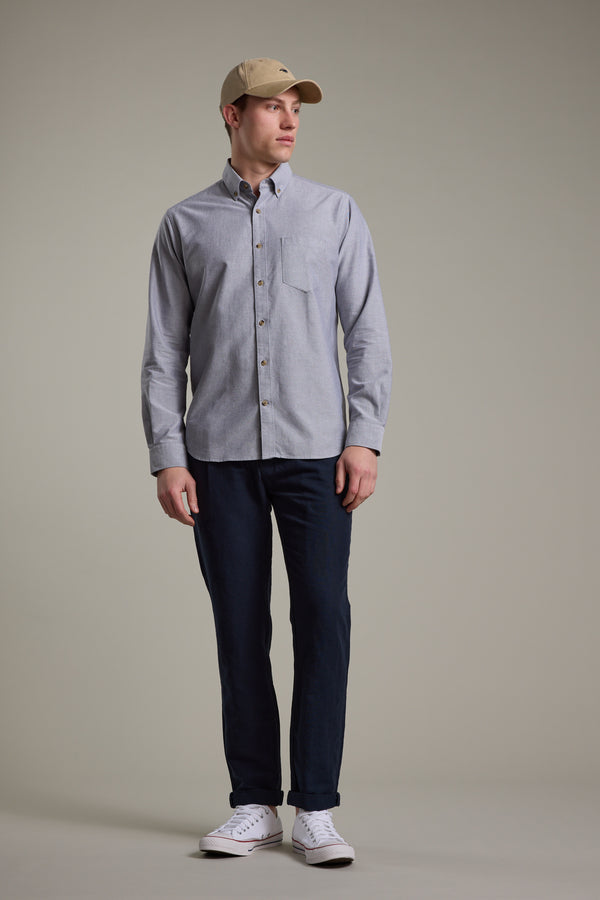 Barkers Thatcher Oxford Shirt in grey, tailored fit, alternate view