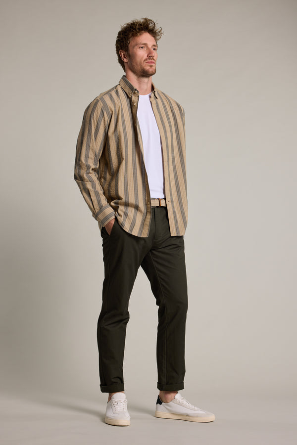 Barkers Pollard Stripe Shirt in beige, classic fit, additional view
