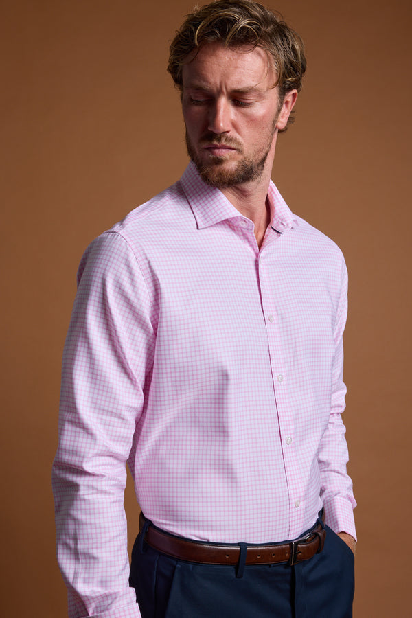 Barkers Enright French Cuff Business Shirt in pink, classic fit, additional view