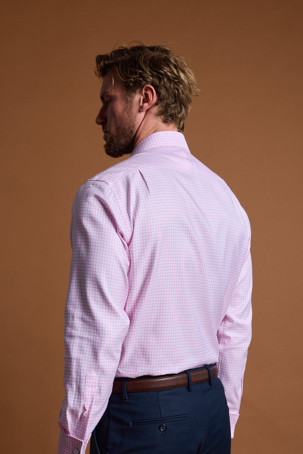 Barkers Enright French Cuff Business Shirt in pink, classic fit, additional view
