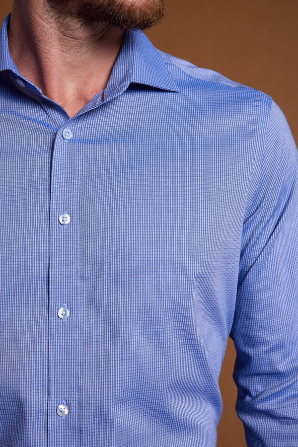 Barkers Saxon Texture Business Shirt in blue, tailored fit, additional view
