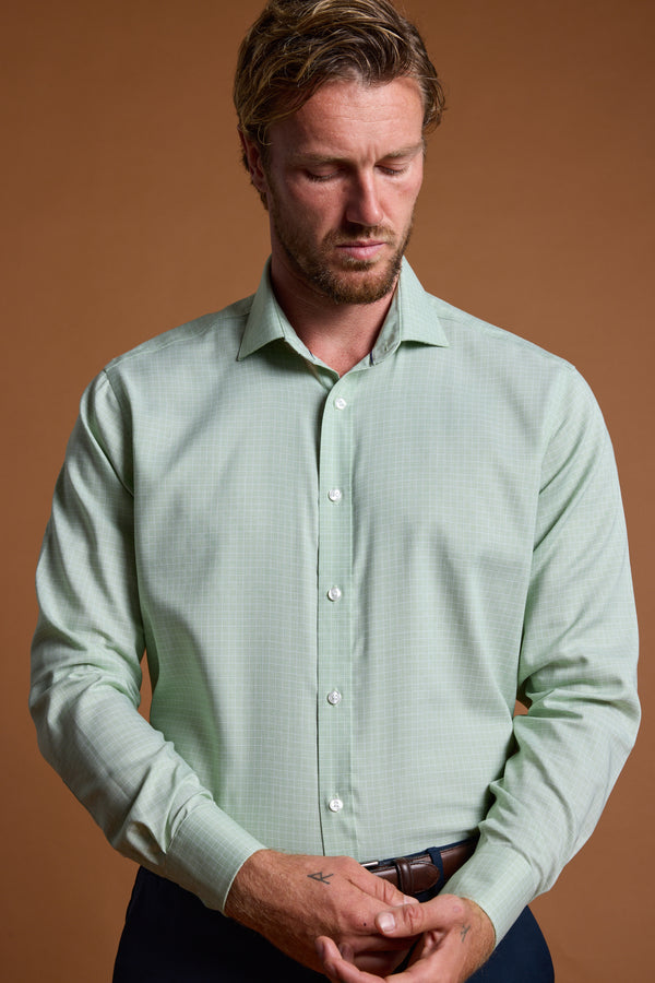 Barkers Rodeo Check Business Shirt in green, classic fit, additional view