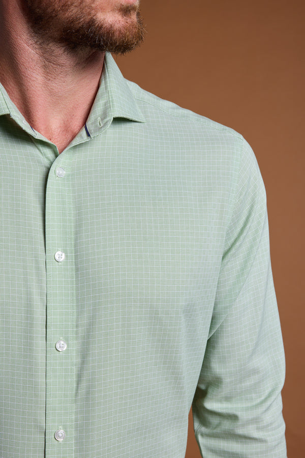 Barkers Rodeo Check Business Shirt in green, classic fit, alternate view