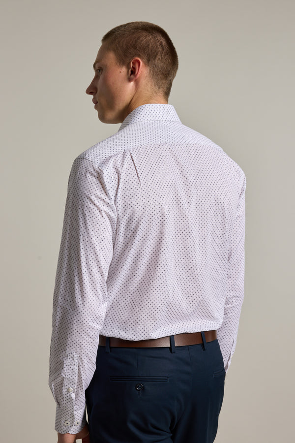 Barkers Foster Print Business Shirt in white, tailored fit, additional view