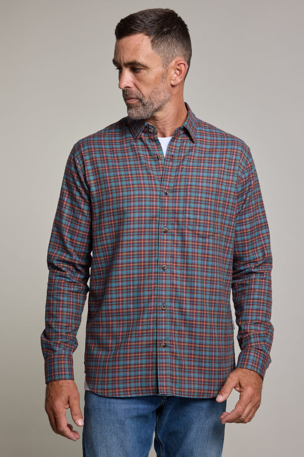 Barkers Dionheck Shirt in red check, classic fit, additional view