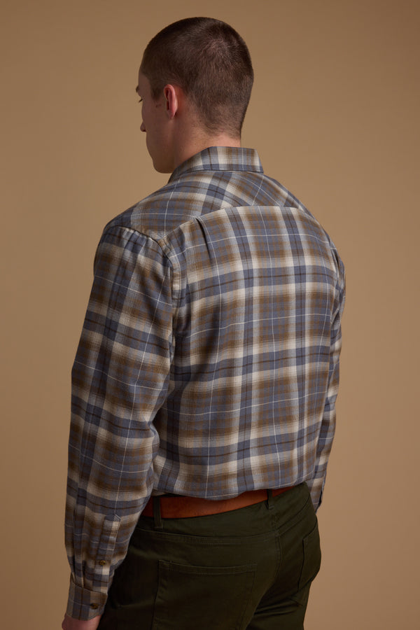 Barkers Derick Check Shirt in grey check, classic fit, additional view