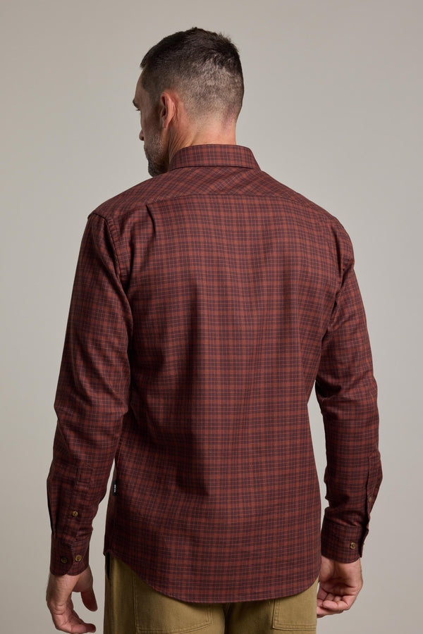 Barkers Rowen Check Shirt in rust check, slim fit, additional view