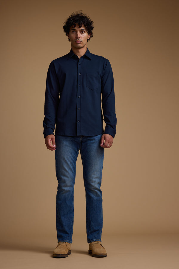 Barkers Abbotwill Knit Shirt in navy, tailored fit