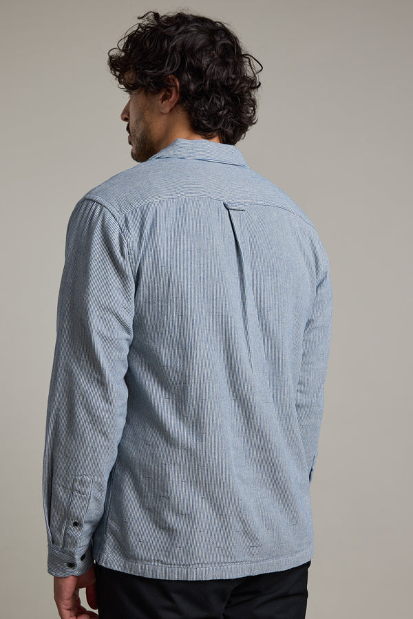 Barkers Sherman Cuban Overshirt in navy, additional view