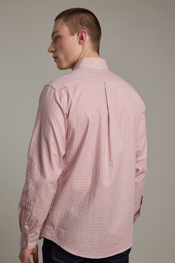 Barkers Courtland Check Shirt in pink check, classic fit, additional view