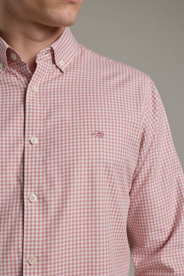 Barkers Courtland Check Shirt in pink check, classic fit, additional view