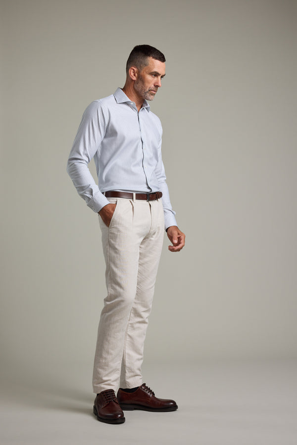 Barkers Clarke Stripe Business Shirt in green/white, tailored fit, additional view