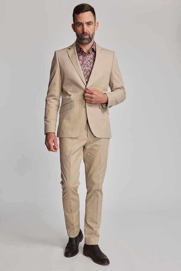 Barkers Maclay Twill Pant in stone, cotton, additional view