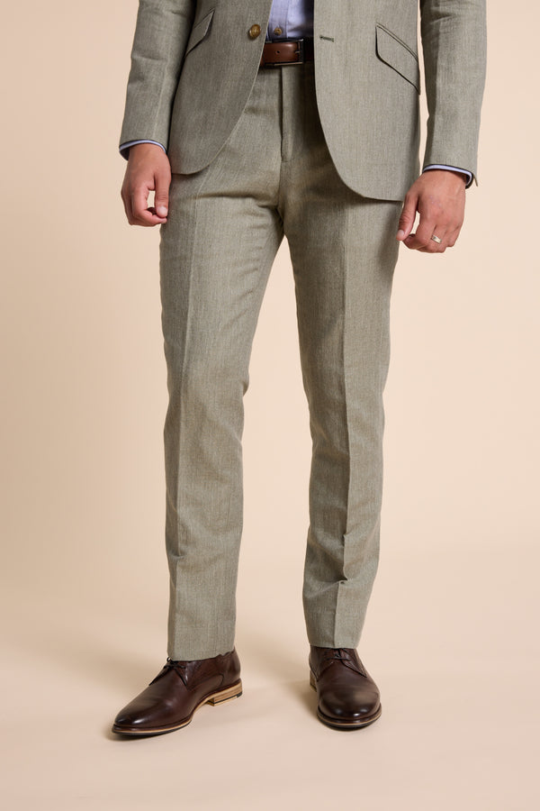 Barkers Pinewood Linen Pant in green, alternate view