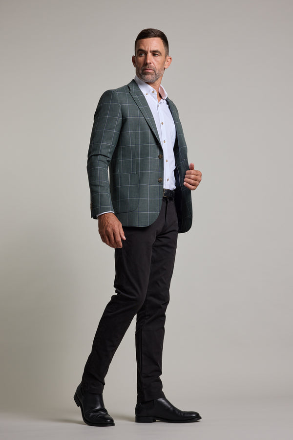 Barkers Nathaniel Check Blazer in green check