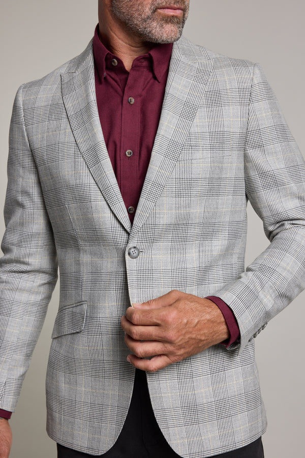 Barkers Remsen Check Blazer in grey check, wool, additional view