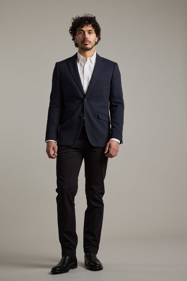 Barkers Risca Check Knit Blazer in navy check, additional view