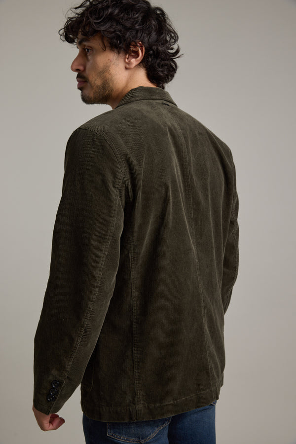 Barkers Byrde Corduroy Blazer in khaki, flat lay