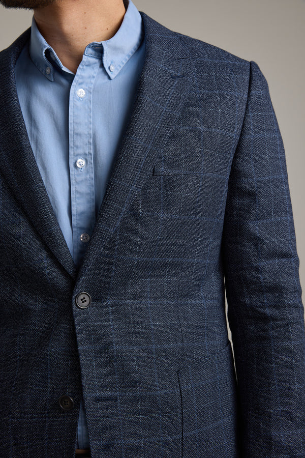 Barkers Henson Check Blazer in navy check, alternate view