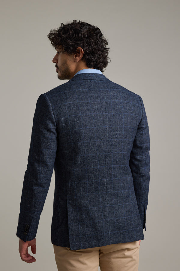 Barkers Henson Check Blazer in navy check, additional view