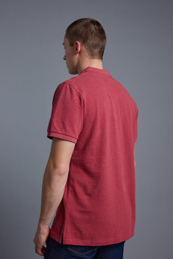 Barkers Regent Pique Polo in berry marl, regular fit, additional view