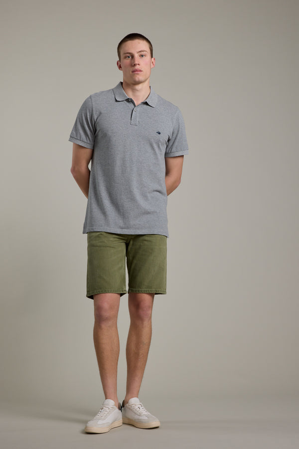 Barkers Rover Coloured Denim Short in olive, relaxed fit, alternate view