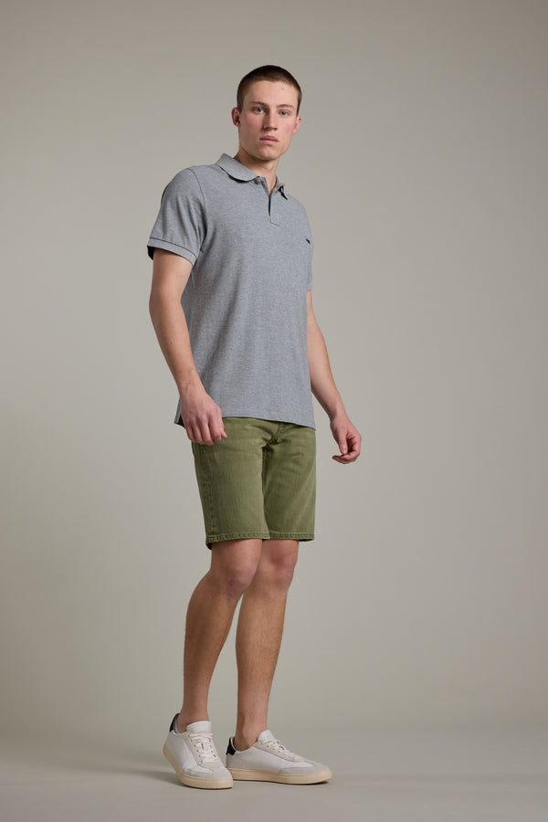 Barkers Rover Coloured Denim Short in olive, relaxed fit, additional view
