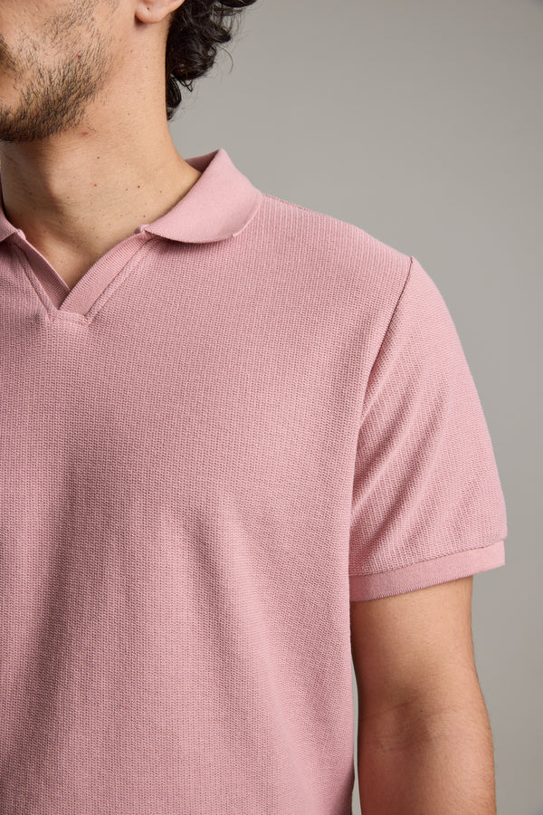 Barkers Winfield Textured Polo in dusty rose, additional view
