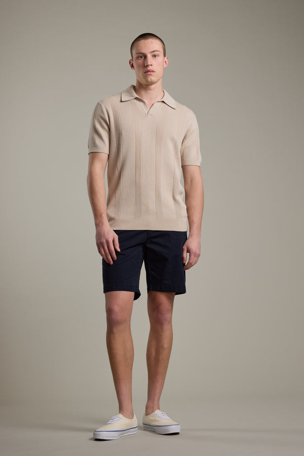 Barkers Milwood Knit Polo in oatmeal, cotton, alternate view