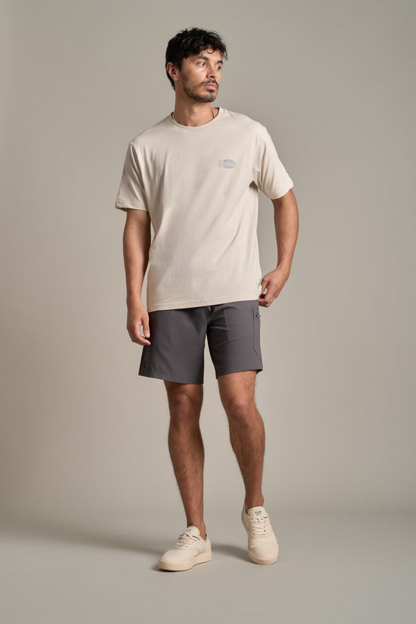 LegaSea Fish For The People Print Tee in ecru, regular fit, additional view