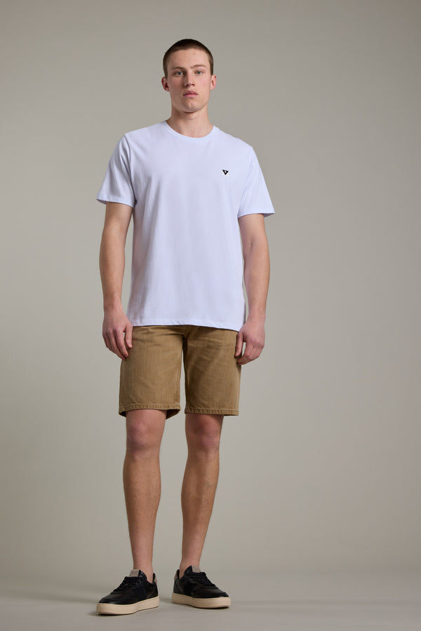 Barkers Rover Coloured Denim Short in taupe, relaxed fit, additional view