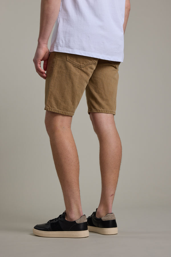 Barkers Rover Coloured Denim Short in taupe, relaxed fit, additional view