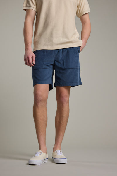 Barkers Montauk Cord Weekend Short in blue