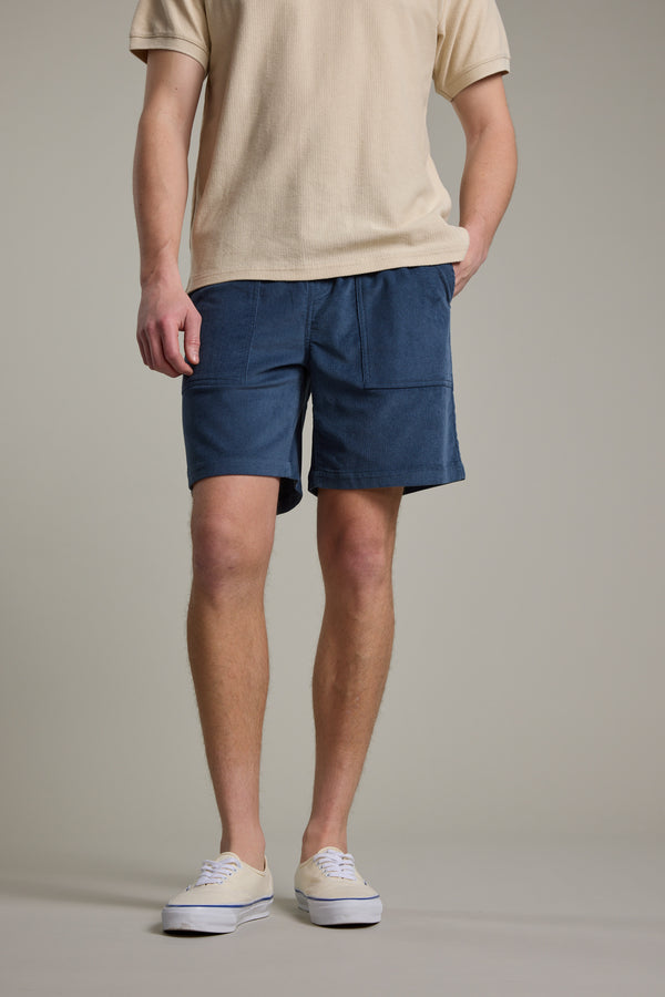 Barkers Montauk Cord Weekend Short in blue