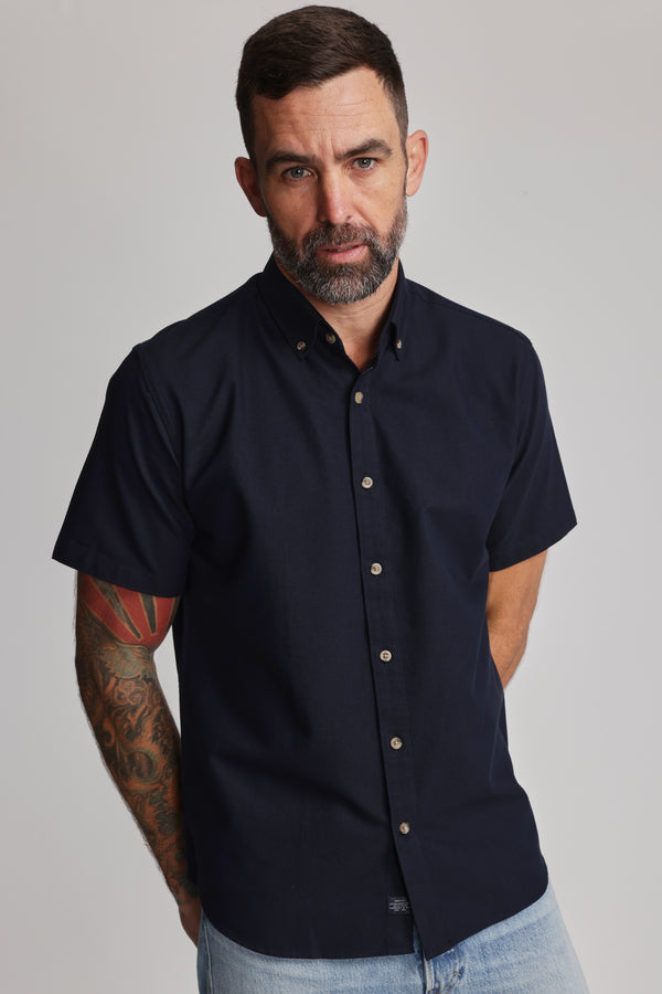Barkers Archer Oxford Shirt in dark navy