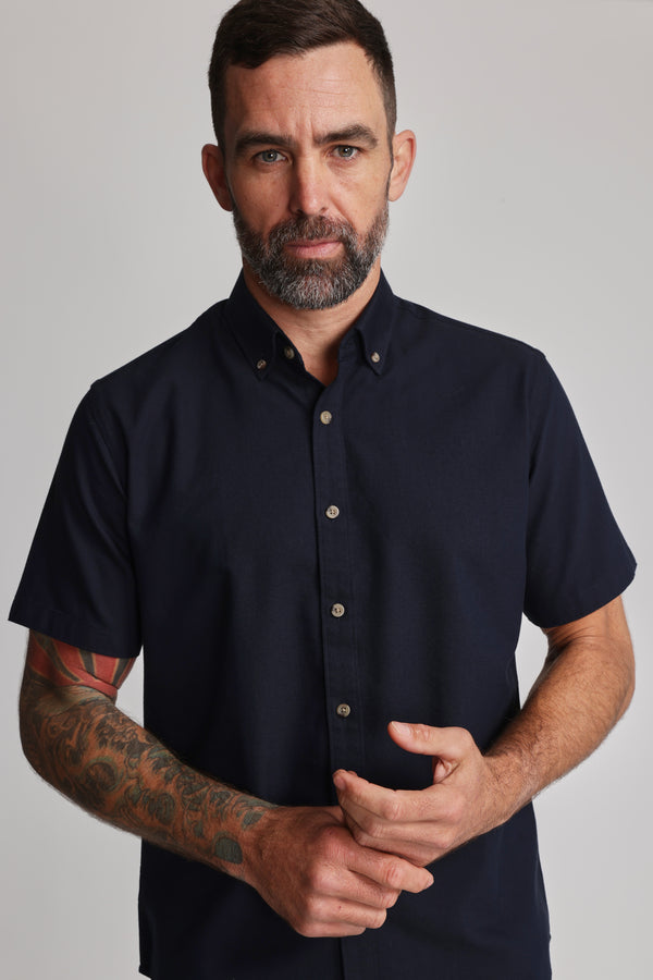 Barkers Archer Oxford Shirt in dark navy, additional view