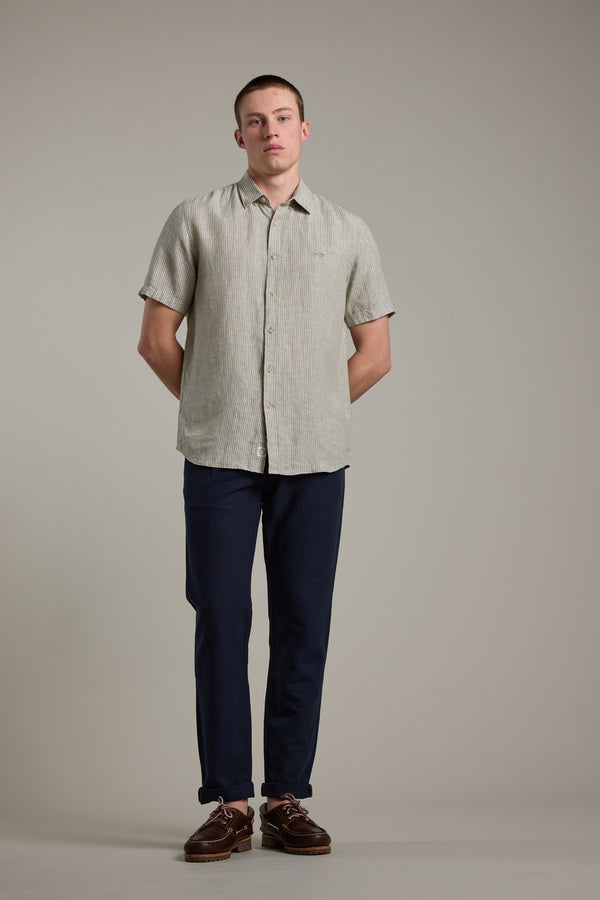 Barkers Newman Linen Pant in navy, relaxed fit, additional view