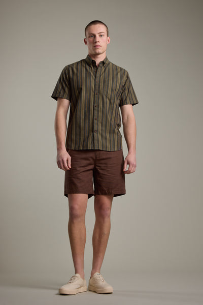 Barkers Houston Stripe Shirt in khaki, classic fit