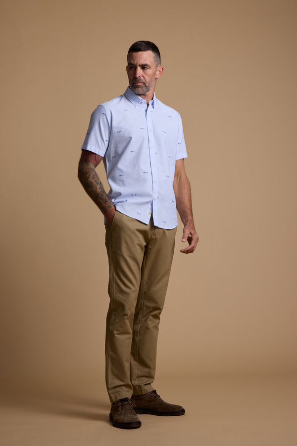 Barkers Marlin Stripe Shirt in blue/white, classic fit, additional view