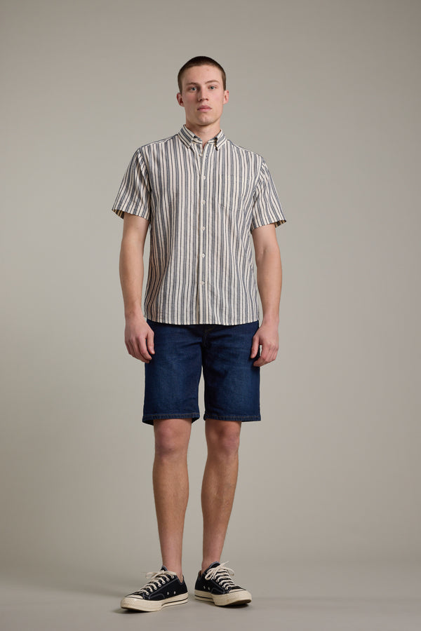 Barkers Rover Denim Short in dark indigo, relaxed fit, additional view