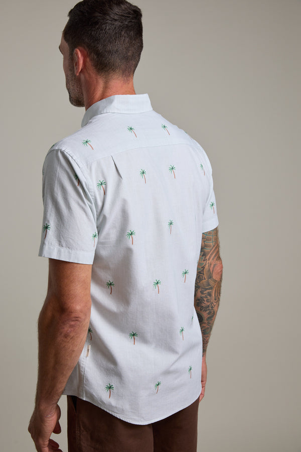 Barkers Palm Stripe Shirt in green/white, additional view