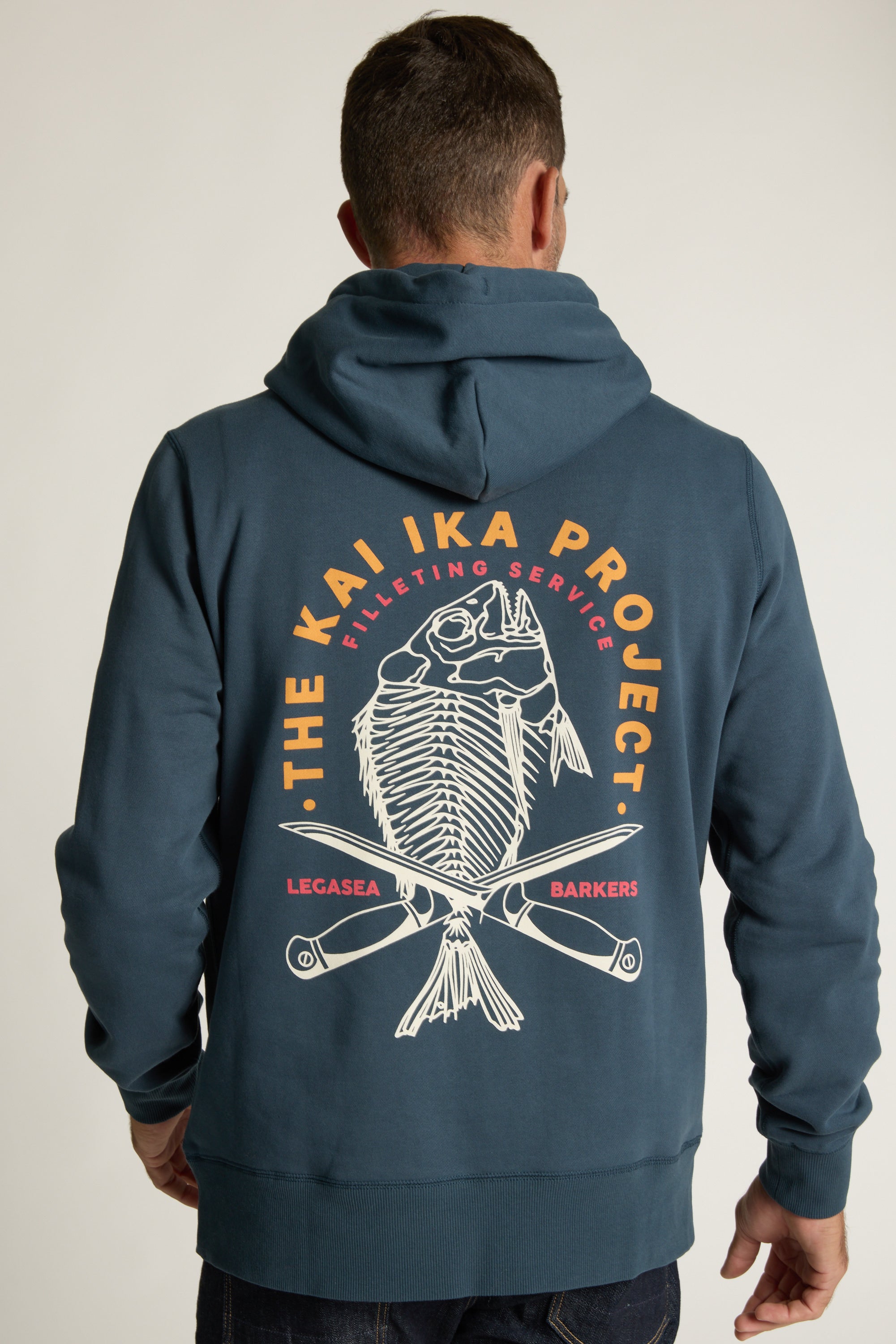 Legasea Kai Ika Hoodie in petrol blue, relaxed fit