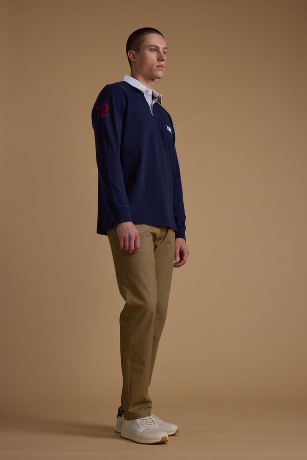 Barkers Stanford Long Sleeve Rugby in navy, additional view