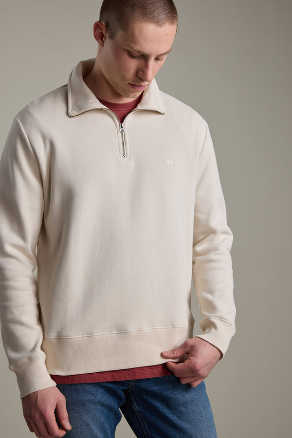 Barkers Wayfarer 1/4 Zip in oatmeal, regular fit, additional view