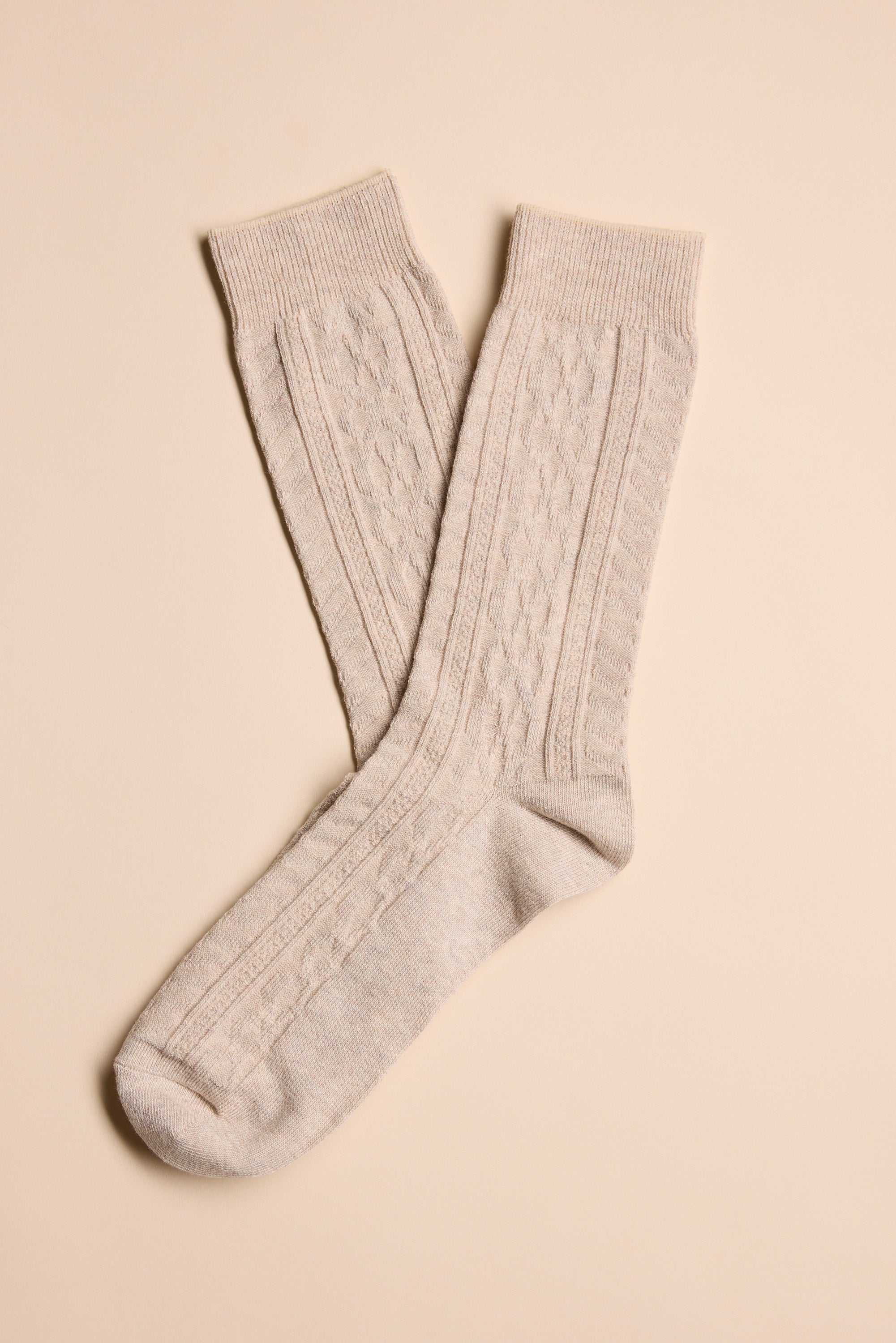Barkers Jeffery Cable Sock in oatmeal marl