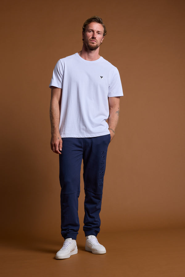 Barkers Heritage Track Pant in navy, cotton