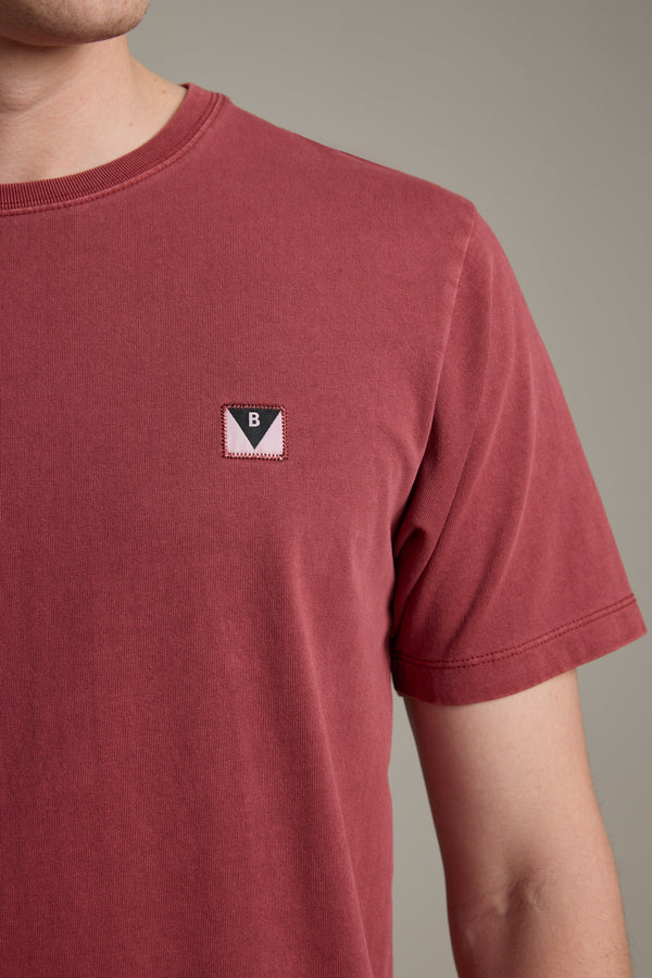 Barkers Newton Washed Tee in washed red, additional view