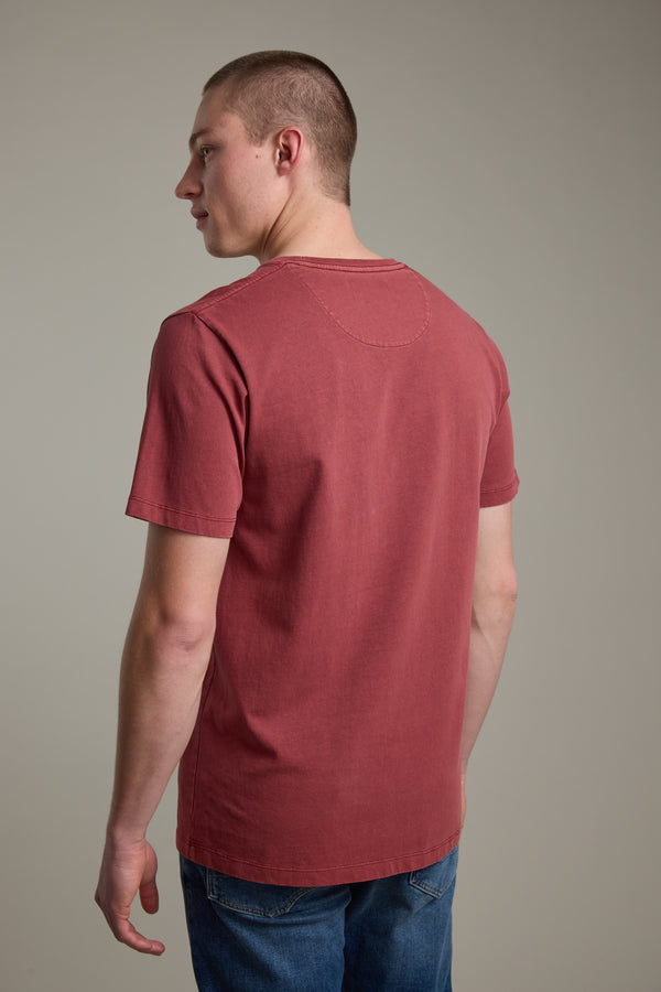 Barkers Newton Washed Tee in washed red, additional view
