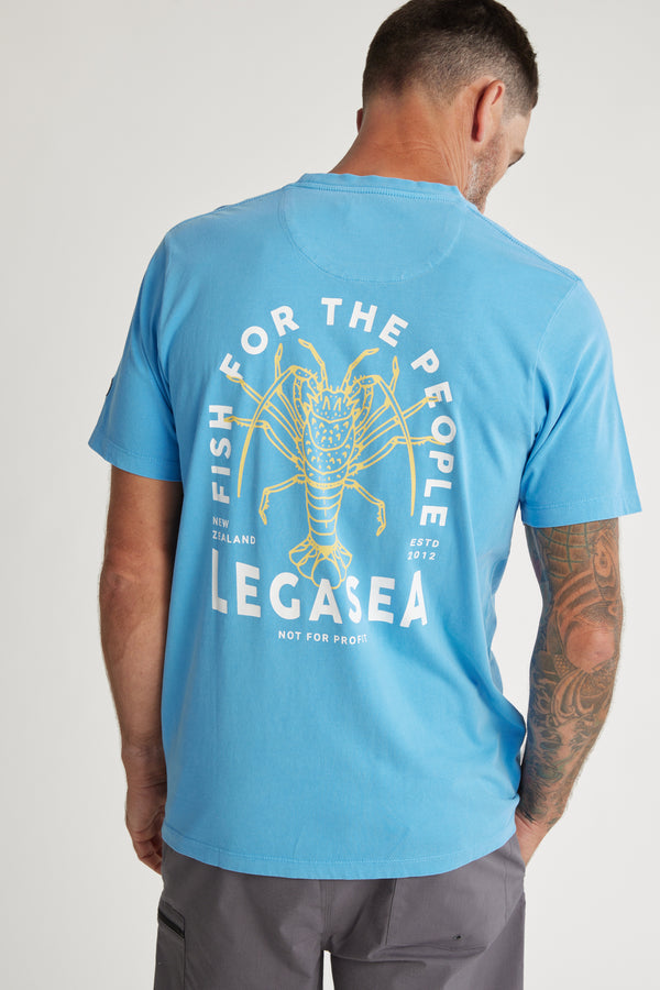 Legasea Fish For The People Tee in sky, relaxed fit, additional view