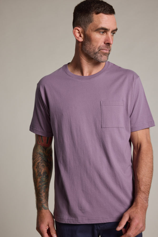 Barkers Stamp Logo Tee in purple, relaxed fit, additional view